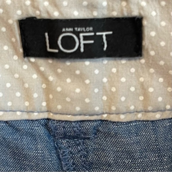 Bg: Loft chambray Linen cotton Blend shorts Pockets Sz 10 Great used condition - Picture 3 of 12
